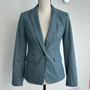 Banana Republic Robins Egg Blue Herringbone Blazer Size 0